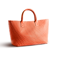 Load image into Gallery viewer, Earth Vegan Leather Woven Tote Bag