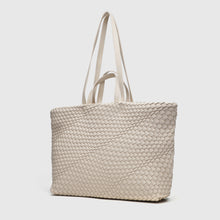 Load image into Gallery viewer, Woven Tote Bag Off White