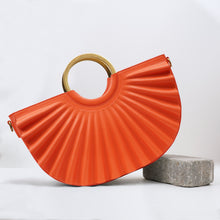 Load image into Gallery viewer, Alkeme Atelier Pleated Water Moon Satchel - Orange