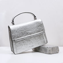 Load image into Gallery viewer, Fire Flap Cross Body - Silver - Vegan - Pinatex - Alkeme Atelier