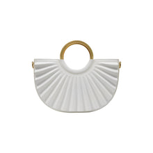Load image into Gallery viewer, White Handbag with gold hardware by Vegan Brand Alkeme Atelier