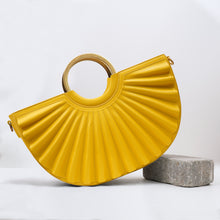 Load image into Gallery viewer, Alkeme Atelier Pleated Water Moon Satchel - Yellow