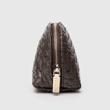 Load image into Gallery viewer, Woven Small Make Up Bag Taupe / Tech Bag / Travel Cosmetic Bag