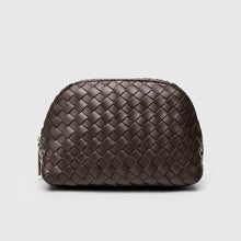 Load image into Gallery viewer, Woven Small Make Up Bag Taupe / Tech Bag / Travel Cosmetic Bag