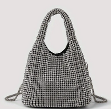 Load image into Gallery viewer, Rhinestone Crystal Silver Bag