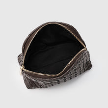 Load image into Gallery viewer, Woven Small Make Up Bag Taupe / Tech Bag / Travel Cosmetic Bag