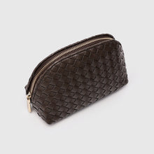 Load image into Gallery viewer, Woven Small Make Up Bag Taupe / Tech Bag / Travel Cosmetic Bag