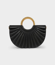 Load image into Gallery viewer, Alkeme Atelier Pleated Crossbody Bag - Black - Long Strap