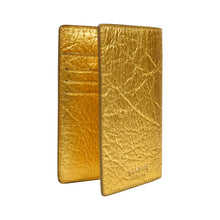 Load image into Gallery viewer, Earth Cover for Passport in Pineapple Leather in Gold