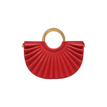 Load image into Gallery viewer, Alkeme Atelier Pleated Crossbody Bag - Red - Vegan - Long Strap