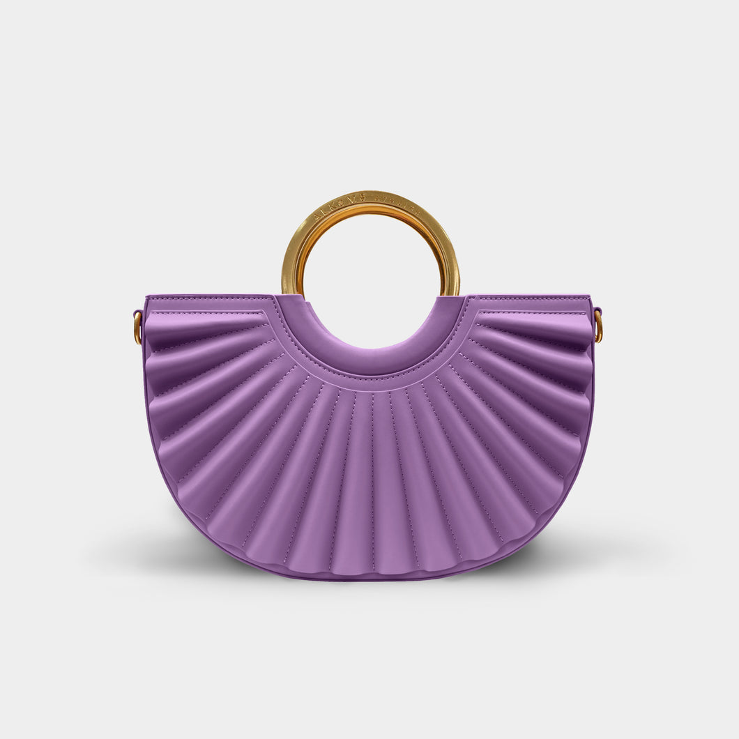 Alkeme Atelier Pleated Crossbody Bag - Lilac
