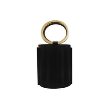 Load image into Gallery viewer, ALKEME ATELIER HANDBAG Black Water Metal Handle Vegan Bucket Small Bag