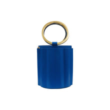 Load image into Gallery viewer, ALKEME ATELIER HANDBAG Blue Water Metal Handle Vegan Bucket Small Bag