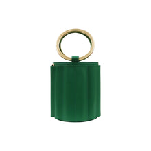 Load image into Gallery viewer, ALKEME ATELIER HANDBAG Green Water Metal Handle Vegan Bucket Small Bag