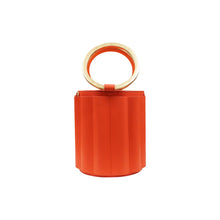 Load image into Gallery viewer, ALKEME ATELIER HANDBAG Orange Water Metal Handle Vegan Bucket Small Bag