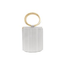 Load image into Gallery viewer, ALKEME ATELIER HANDBAG White Water Metal Handle Vegan Bucket Small Bag