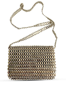 Fire Beaded Cross Body and Clutch in silver