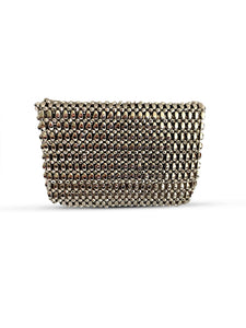 Fire Beaded Cross Body and Clutch in silver